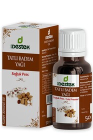 Tatlı Badem Yağı (Soğuk Sıkım) 50 ml - Destek